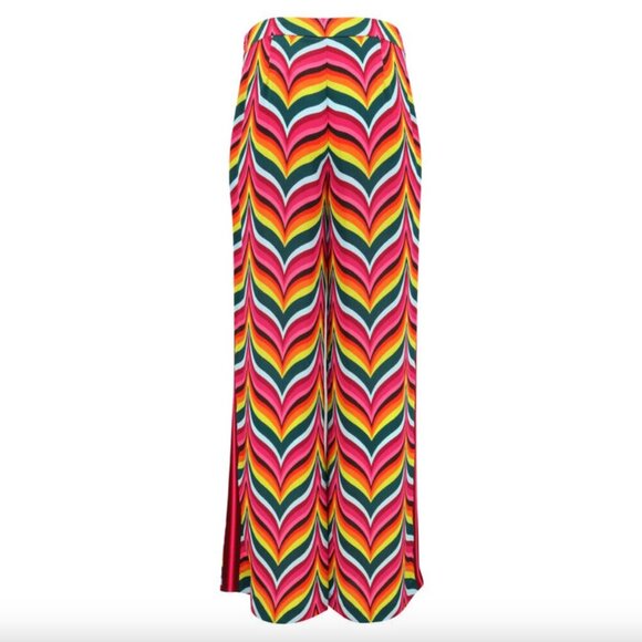 Trina Turk Spring Street Colorful Patterned High Rise Wide Leg Pants 4 - Picture 6 of 9